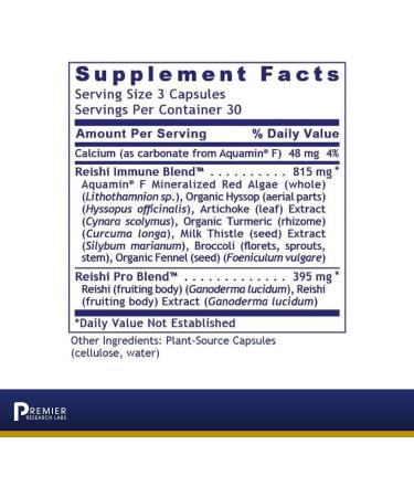 Premier Research Labs Reishi Immune - 90 Plant-Source Capsules - Immune Support Formula with Reishi Fruiting Body Extract - Gluten & Soy Free - Buy Online on GoSupps.com