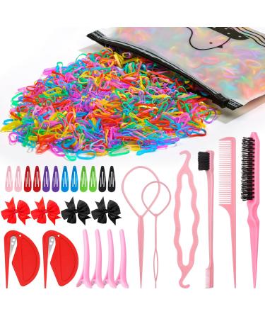 3028-part elastic hair strap set 3000 pieces of mini hair straps with organizer box soft little girl-haired rubber colorful baby rubber set with hair tail tools hair tie
