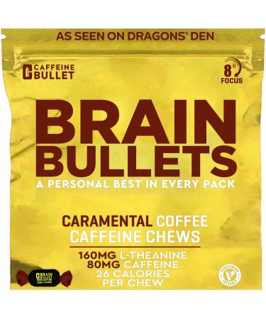 80mg Caffeine & 160mg L-Theanine Focus Enhancing Energy Chews (40 Servings) Neuroscience Backed Nootropic Stack Mental Acuity & Cognitive Support | Caramel Frappe Flavor Brain Bullet 1 Bag - 40 Chews