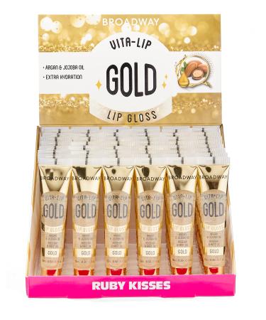 Broadway Vita-Lip Clear Lip Gloss Box Display Set (Gold)