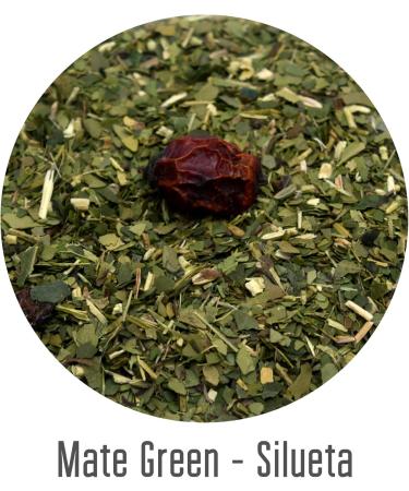  Mate Green Yerba Mate Green Silueta 1000g | Matte Green Brazilian Tea 1kg | Light Sweet & Sour Tea | With Mint Leaf Rosehip | Fruit & Apple Flavour | High Quality Large Pack | - Buy Online on GoSupps.com