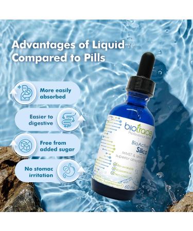 Biotrace BioActive Silica Drops | Liquid Mineral Concentrate for Healthy Hair Skin Nails and Collagen Production | Helps Manage Calcium Joint and Bone Function | 2.02 Fl Oz - Buy Online on GoSupps.com