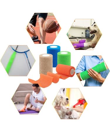 BQTQ 30 Rolls Cohesive Bandage 3 Inch - Self Adherent Sport Wrap Tape for Ankle Sprains & Swelling - Rainbow Color - Ideal for Humans and Animals - Buy Online on GoSupps.com