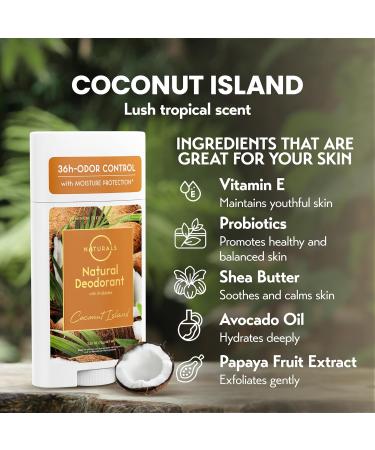 Natural Deodorant for Women (Coconut Island) - Natural Deodorant Women Aluminum Free Deodorant for Women Deodorant Natural Deodorant Aluminum Free Baking Soda Free Deodorant without Aluminum Coconut Island 2.65 Ounce (Pack of 1) - Buy Online on GoSupps.com