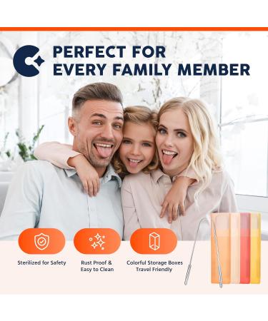 Buy Stainless Steel Tongue Scraper Pack of 4 with Travel Cases - Fresh Breath & Oral Hygiene Tool for Adults - 100% Durable & Easy to Carry - Buy Online on GoSupps.com