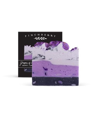 FinchBerry Handmade Natural Mixed Berry Scented Soap Bar (Grapes of Bath) Moisturizing Shea Butter & Coconut Oil Vegan Gluten Free & Sulfate Free Made With Sustainable Ingredients 4.5 oz