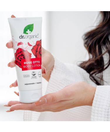 DR Organic Rose Otto Lotion - Moisturizing Natural Vegan Skincare for Mature Skin | 200ml Paraben & SLS Free Eco-Friendly - Buy Online on GoSupps.com