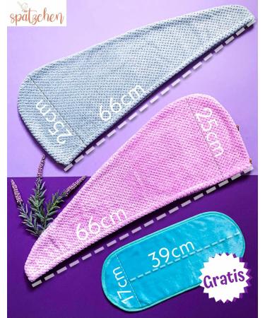 Spaetzen 2x Haarturban & Free Makeup Remover | Microfiber Hair Towel Fast-Drying Turban Cloth with Buttons - Perfect for International Shipping - Buy Online on GoSupps.com