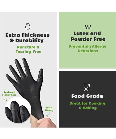 100 Count Black Nitrile Disposable Gloves 6 Mil. Chemical Resistance  Latex & Powder Free  Textured Fingertips Gloves 100 Medium (Pack of 100) - Buy Online on GoSupps.com