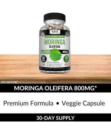 Kaya Naturals Moringa Leaf Extract - Complete Greens Superfood Supplement - Pure Miracle Tree Moringa - Boost Energy Naturally - Nutrient Dense Vitamins for Adult - 60 Veggie Count 60 Count (Pack of 1) - Buy Online on GoSupps.com