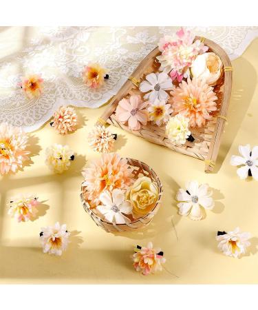 Queen King 21pcs Multicolor Beige Flower Hair Clip Set - Floral Hairpin Accessories for Girls Wedding - Buy Online on GoSupps.com