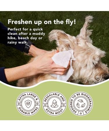 Natural Dog Company Aloe Vera Grooming Wipes - Cleanses, Soothes, Deodorizes - 50 Biodegradable Fragranced Wipes - Buy Online on GoSupps.com