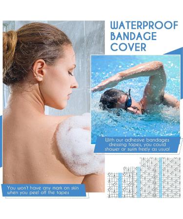 Transparent Waterproof Adhesive Bandages - 48 Pieces - 3 Sizes: 8x8, 6x6, 4x4 Inch - Buy Online on GoSupps.com