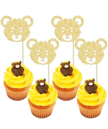Ephlyn 24Pcs Baby Shower Cupcake Toppers Glitter Baby Cupcake Picks Baby Shower Cake Decorations Gender Reveal Theme Kids Birthday Party Cake Decorations Supplies Champagne Gold Style 2 Champagne Gold