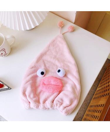 FakeFace Funny Hair Dryer Children Head Towel - Large Pink Microfiber Hooded Turban for Soft Fast Hair Drying - Buy Online on GoSupps.com