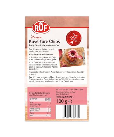 Buy Ruby Kupert re Chips - Pink Chocolate for Glazing & Decorating Cakes | Gluten-Free 2 Pack (100g each) - International Shipping Available - Buy Online on GoSupps.com