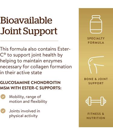Solgar Glucosamine Chondroitin MSM with Ester-C - 180 Tablets for Joint Health - Buy Online on GoSupps.com