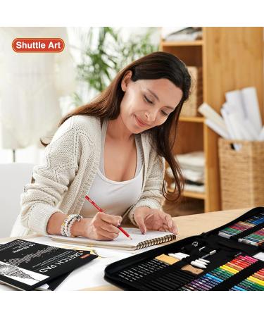 Shuttle Art 103 Pack Drawing Kit: Sketching & Drawing Set with Colored Pencils, Graphite Pencils - Portable Case - Drawing Supplies for Kids, Adults, Artists - Buy Online on GoSupps.com