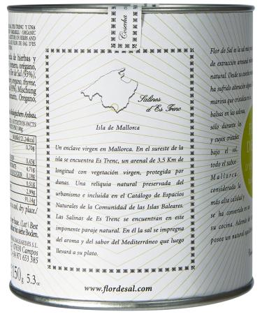 Gusto Mundial Flor de Sal d Es Trenc 150g | Natural Sea Salt from Mallorca with Mediterranean Herbs | Premium Untreated Sea Salt for Culinary Use - Buy Online on GoSupps.com