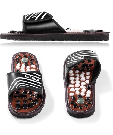 Byriver Deep Tissue Acupressure Shoes | Foot Massage Slippers for Plantar Fasciitis Relief | Reflexology Device for Heel & Arch Pain (Black 25 35-37.5) - Buy Online on GoSupps.com