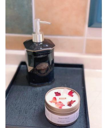 Handmade Rose Fragrance Candle - 100% Natural Wooden Dot Perfect Gift for Women & Mother's Day - 200g/50 Hours Burn Time - Buy Online on GoSupps.com