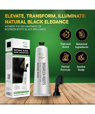 Ammonia-Free Herbal Hair Shampoo for Gray Coverage - Natural Black Hair Color & Nourishment - 150ml | Safe for Skin Ideal for Men & Women - Buy Online on GoSupps.com