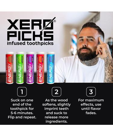 Xero Picks Energy Infused Toothpicks with Caffeine, B12, and B6 - Variety Pack (100 Picks) - Buy Online on GoSupps.com