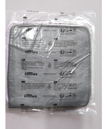 KinHwa Microfibre Flannel Face Cloth Set - 6 Pack Quick Dry Baby Wash & Makeup Remover Cloths - Soft Skin Care Cleansing Towels - 20x20cm - Grey, White, Pink, Purple - 6 Count - Buy Online on GoSupps.com