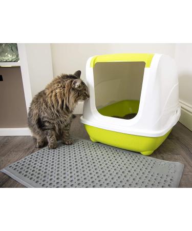 Petlinks Purr-FECT Paws Rubber Litter Mat for Cats & Kittens - Easy to Clean - Medium Gray - Buy Online on GoSupps.com