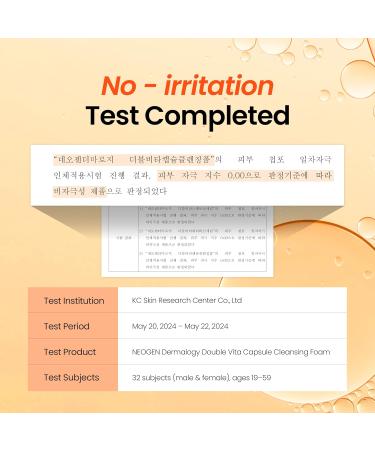 DERMALOGY by NEOGENLAB Double Vita Capsule Cleansing Foam Vitamin-Rich Daily Face Cleanser with AHA/BHA & Yuzu Lime Extract Brightening & Hydrating Gel-to-Foam Cleanser All Skin Types 5.07 fl oz - Buy Online on GoSupps.com