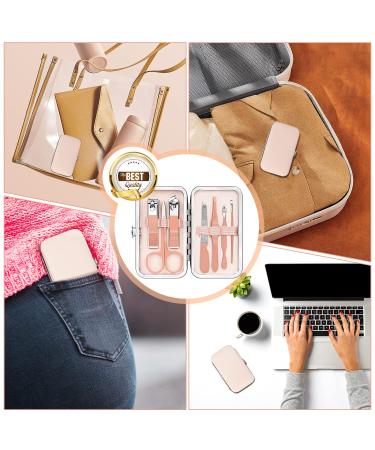 Stainless Steel Manicure Pedicure Set with Nail Clippers and Grooming Tools in Rose Gold Case - Portable Travel Kit - Buy Online on GoSupps.com