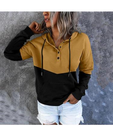 Women's Oversized Print Hoodie with V-Neck and Pockets - E6 Yellow, XL - Buy Online on GoSupps.com