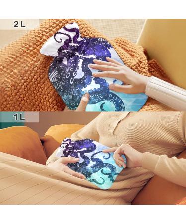 Octopus Hot Water Bottle 2L - BPA-Free with Cover for Pain Relief Ideal for Bed Hands & Feet - Buy Online on GoSupps.com