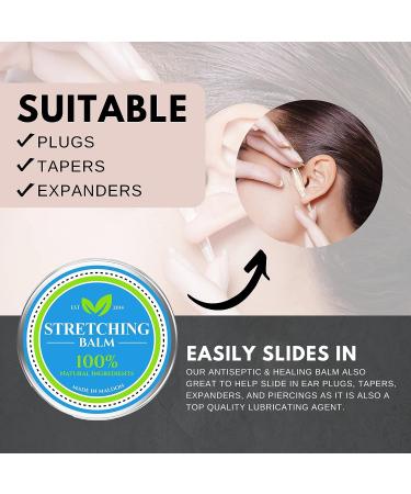 Ear Stretching Balm (15ml) Piercing Aftercare | All Natural Ingredients | 1/2 OZ Partner Kit for Earlobe Stretching - Buy Online on GoSupps.com