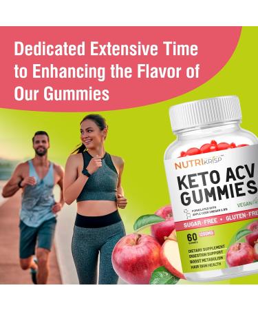 Organic Keto ACV Gummies for Weight Loss | Sugar & Gluten Free Apple Cider Vinegar Supplement for Fat Burn & Metabolism Support (1200MG 60 Count - Buy Online on GoSupps.com