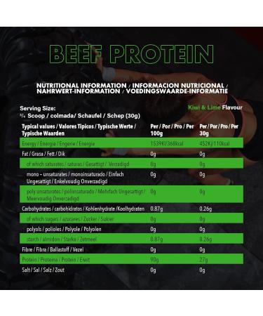 NXT Nutrition Beef Protein Isolate Powder - High in Natural Amino Acids - Paleo Keto Friendly - Dairy & Gluten Free | 1.8kg (Kiwi & Lime) - Buy Online on GoSupps.com