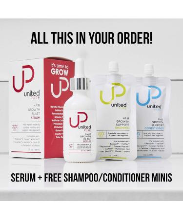 United Pure Hair Growth Serum 2 Oz with AnaGain & 3% Redensyl | Anti Hair Loss Treatment with Capixyl, Baicapil, and Caffeine | Includes Free UP Shampoo/Conditioner Minis - Buy Online on GoSupps.com