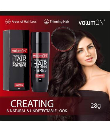 Volume Hair Fibers x2 VOLUMON Keratin Hair Building Fibers for Thinning Hair Instantly Conceals Thinning Areas for Fuller Thicker Hair for Men and Women 28g x2 + Optimizer & Applicator Dark Brown - Buy Online on GoSupps.com
