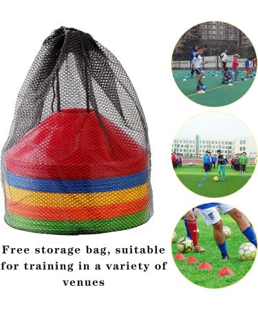Jyongmer 30 Pcs Disc Cones Training Set with Carry Bag - Soccer, Football, Basketball Agility Cone Markers for Kids Sports - Thickened Version 22g - Buy Online on GoSupps.com