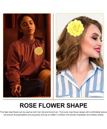 LALAFINA 2 1 Girl Jewelry Bridal Headpiece Flower Pin and Brooches Rose Pin Flower Pins Rose Hair Barrettes Floral Hair Bands Rose Flower Brooch Pin The Flowers Miss The Fabric Yellow - Buy Online on GoSupps.com