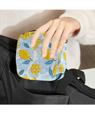 Lemon Leaves Menstrual Cup & Pad Pouch - Portable Sanitary Napkin Storage Bag - Buy Online on GoSupps.com