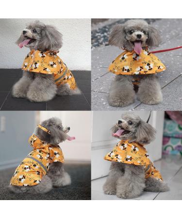 Adjustable Dog Raincoat - Waterproof Lightweight Jacket for Medium Bee Breed with Reflective Strip - Buy Online on GoSupps.com