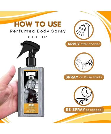 Tapout Core Body Spray Perfume for Men Refreshing Fragrance 8 Ounces - Buy Online on GoSupps.com