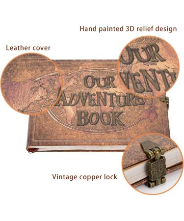JIMBON Our Adventure Book 180 Pages Scrapbook Photo Album Retro Style Embossed Letter Leather Cover Travel Diary Journal Scrap Book For Couples Memory Book For Anniversary Wedding Best Friend Gift 10.2 inch Brown - Buy Online on GoSupps.com