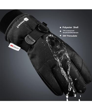 ALISXM 3M Ski & Snow Winter Gloves - Warm Touchscreen Snowboard Gloves for Men & Women - Ideal for Winter Running, Cycling, Driving - Adjustable Fit - Medium Black - Buy Online on GoSupps.com