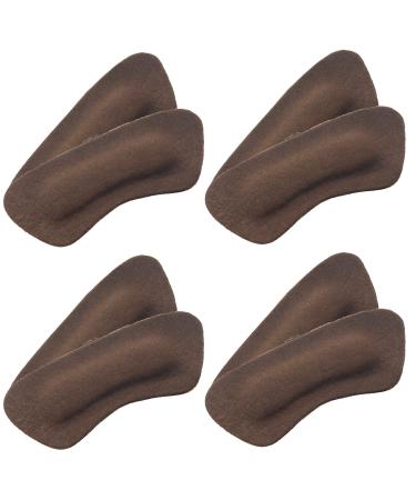 Comfort Heel Pads for Shoes Leather Heel Cushions for Heel Pain Relief Blister Prevention High Heel Comfort Pads for Women Men Heel Protectors and Liners (4 Pairs Leather Dark Brown)