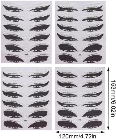 Makeup Stencils for Eyeshadow | Eyeliner Helper Stickers Eyeliner and Eyeshadow Stencils Stickers Set Eyeliner Stencil for Women Easy Eyeliner and Eyeshadow Grooming 4pcs - Buy Online on GoSupps.com
