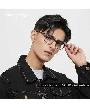 Zenottic Men's Blue Light Blocking Reading Glasses - Classic Anti-UV400 Design | Black 0.0 Prescription - Buy Online on GoSupps.com