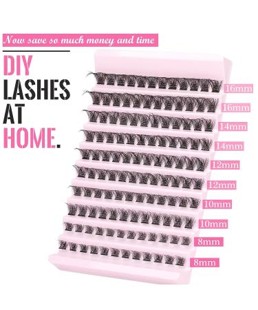Focipeysa Wispy Cluster Lashes 120pcs | D Curl Fluffy Individual Lashes 8-16mm | Natural Look DIY Eyelash Extensions - Buy Online on GoSupps.com