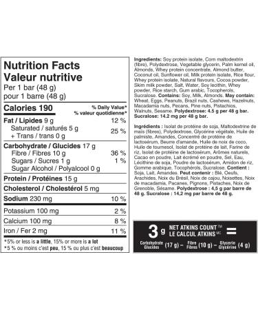 Atkins Protein Bars - Chocolaty Almond Caramel Low Sugar Keto Friendly High Protein High Fibre 1g Sugar 3g Carbs 5ct - Buy Online on GoSupps.com